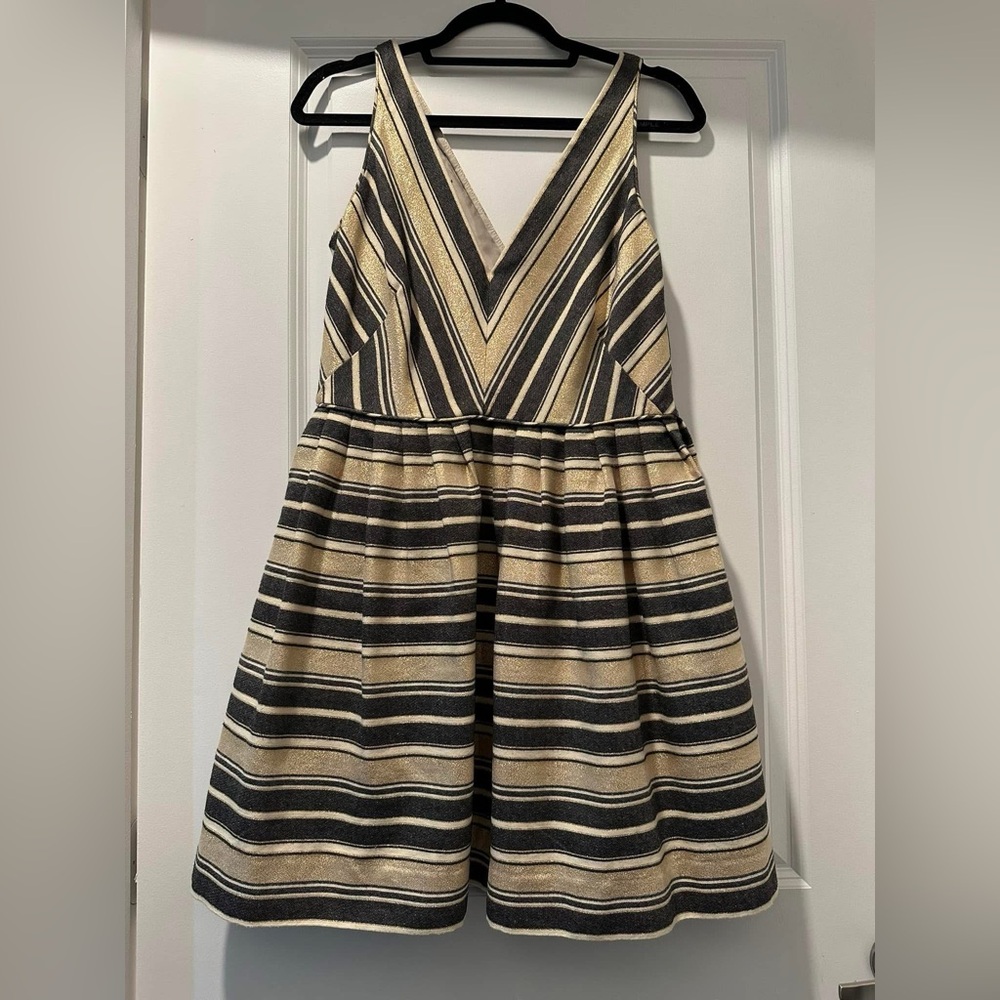 J Crew Gold/Grey Dress- Size 10